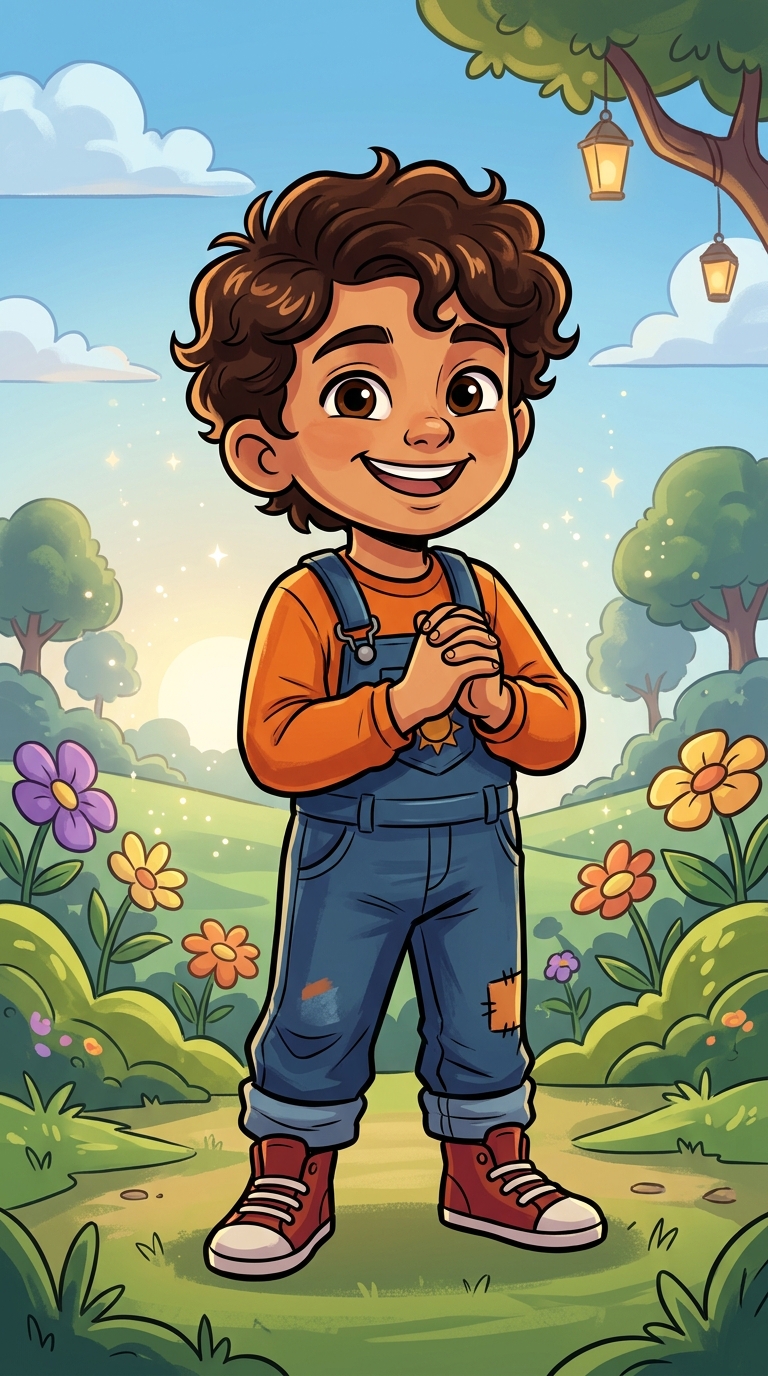 Bold Cartoon sample featuring a Arab American child