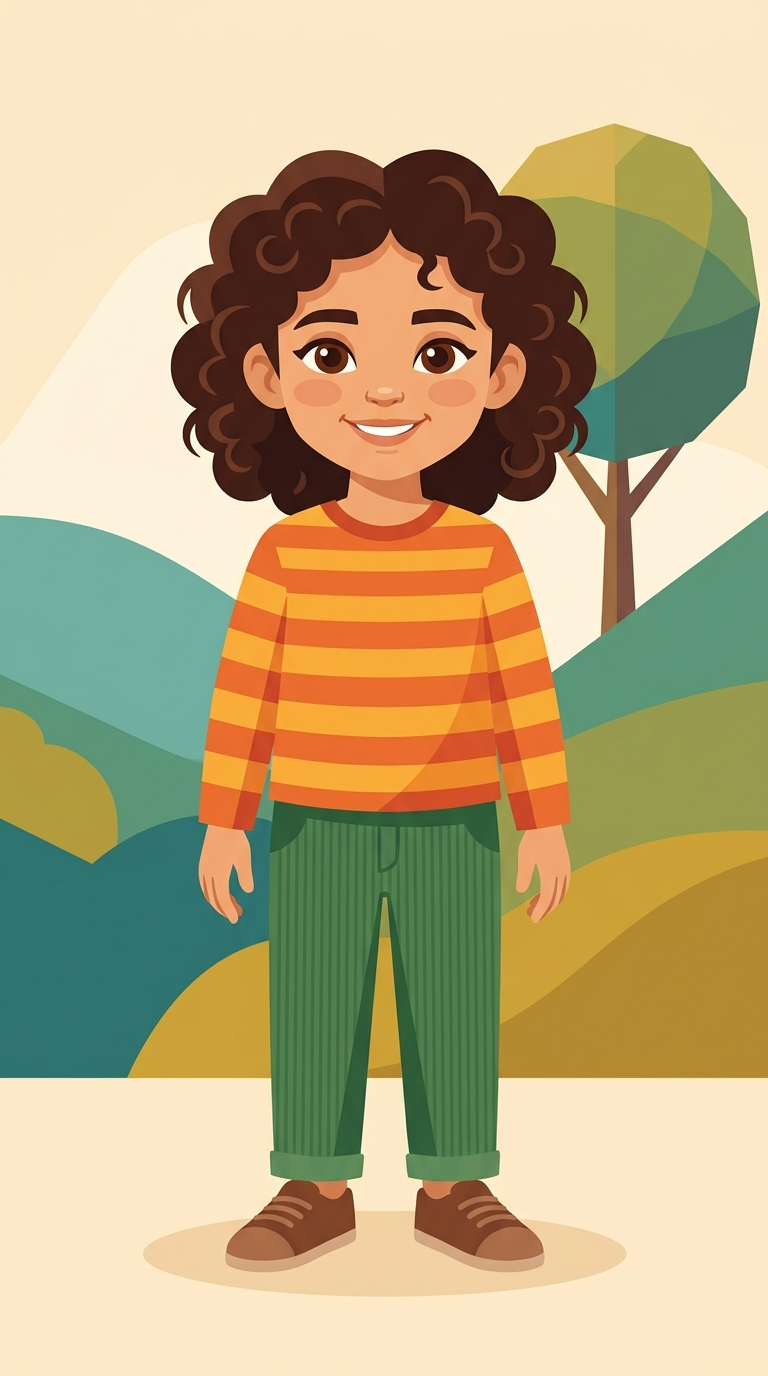 Modern Flat sample featuring a Arab American child