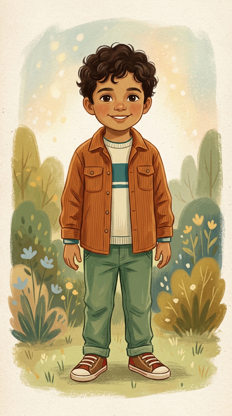 Retro Golden Book sample featuring a Arab American child