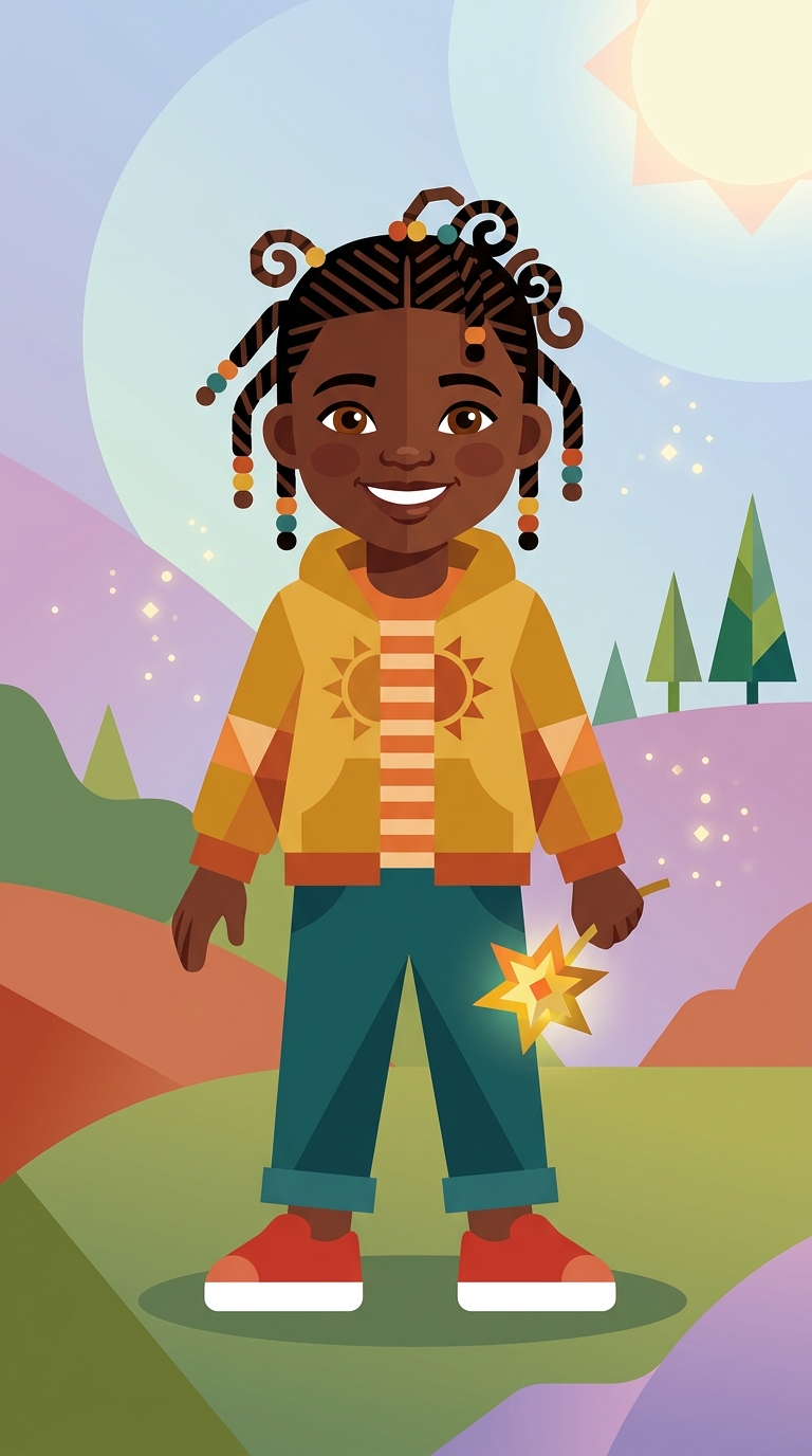 Modern Flat sample featuring a Black child