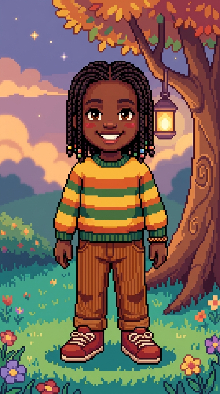 Pixel Art sample featuring a Black child
