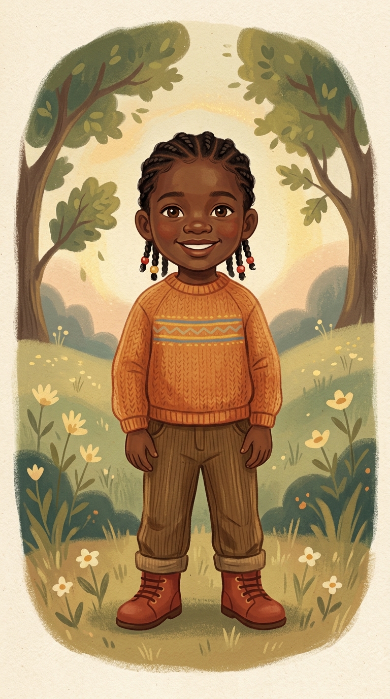 Retro Golden Book sample featuring a Black child