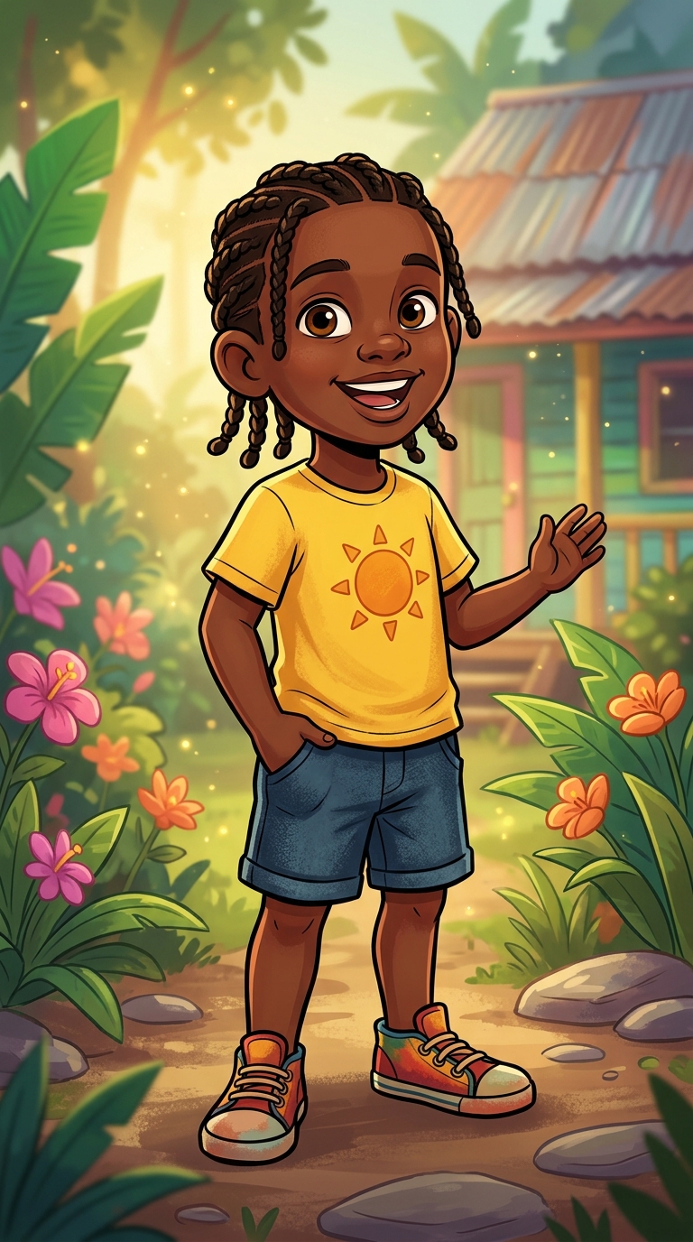 Bold Cartoon sample featuring a Caribbean child