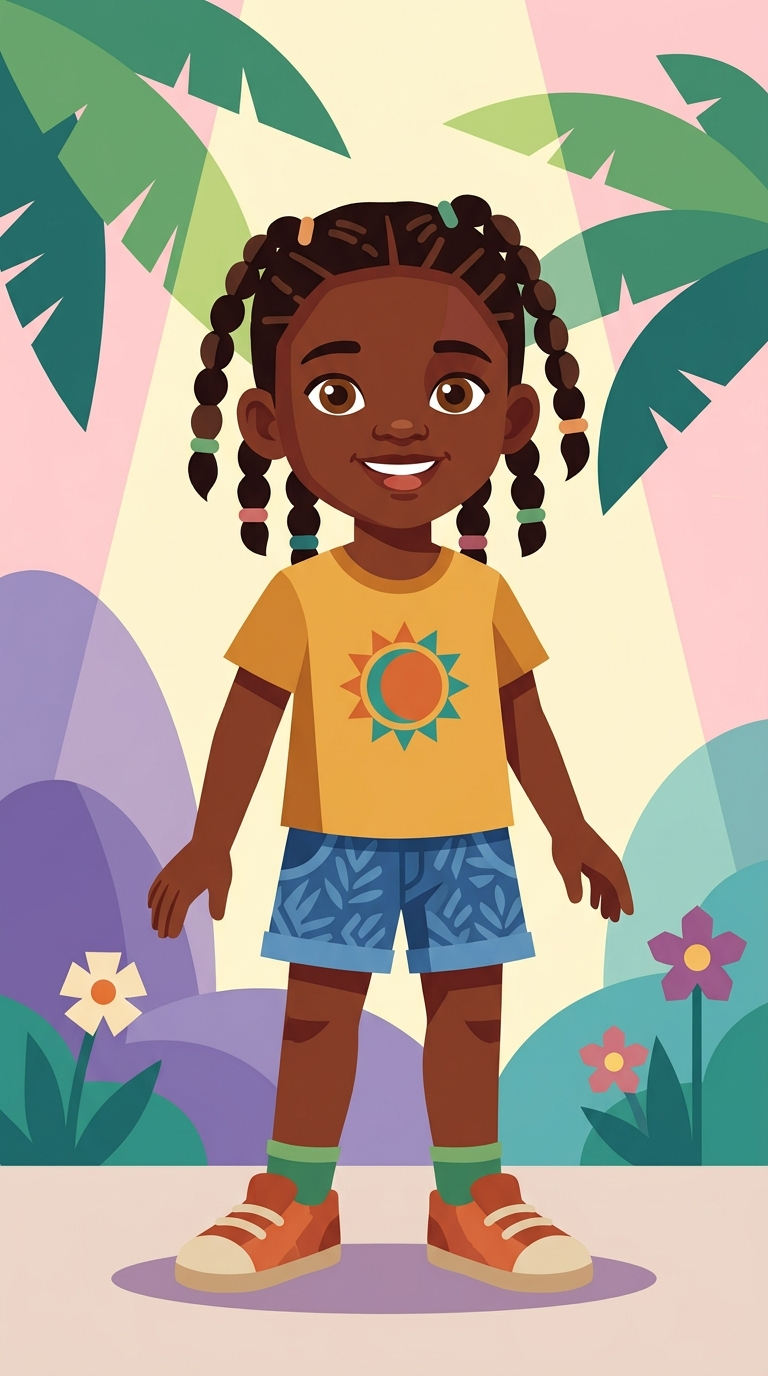 Modern Flat sample featuring a Caribbean child