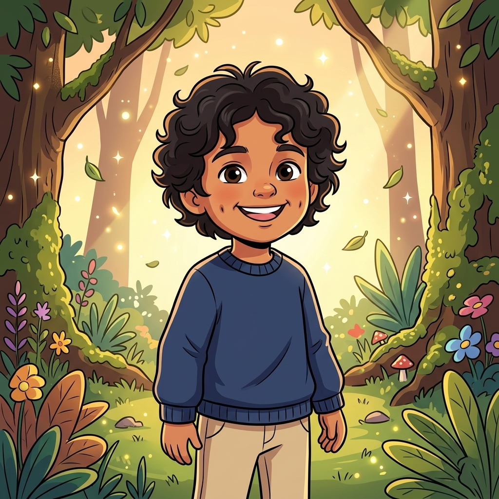 Bold Cartoon sample of a child hero