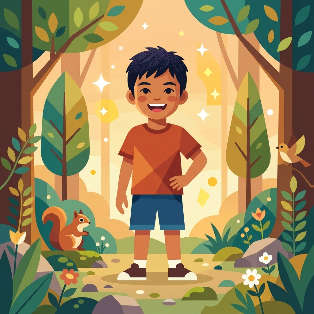 Modern Flat sample of a child hero