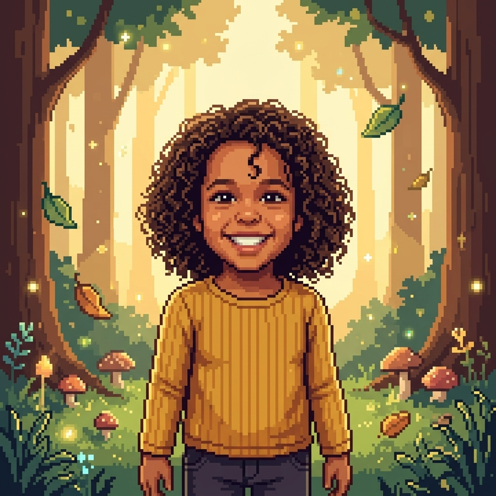 Pixel Art sample of a child hero