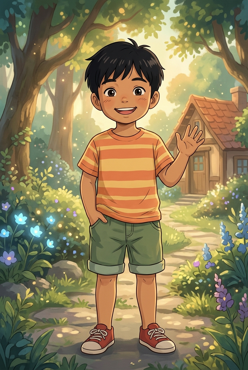 Anime / Ghibli sample featuring a Filipino child