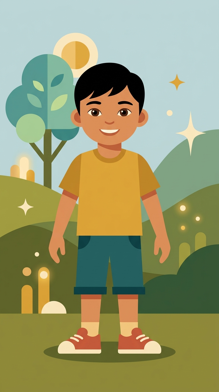 Modern Flat sample featuring a Filipino child