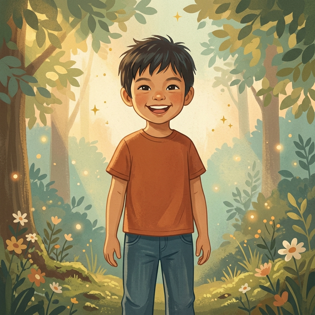 Retro Golden Book sample of a child hero