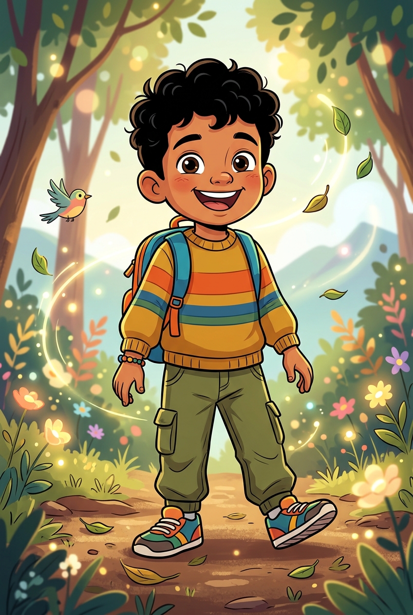Bold Cartoon sample featuring a Hispanic / Latino child