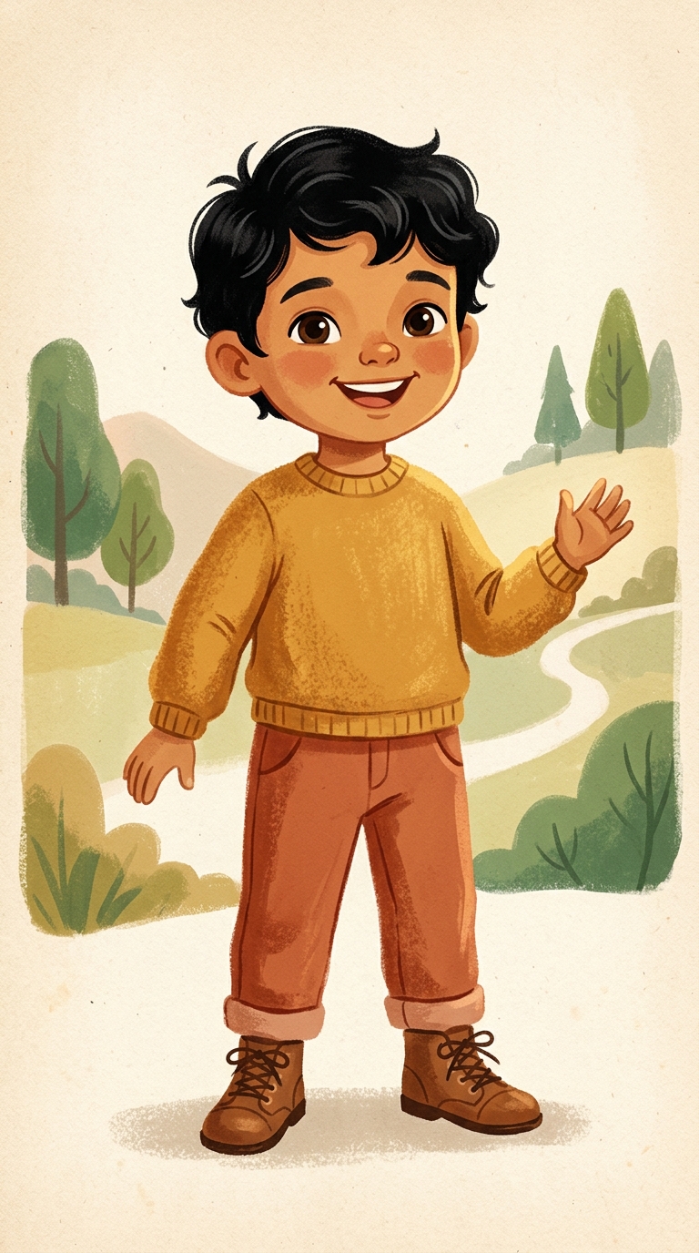 Retro Golden Book sample featuring a Hispanic / Latino child