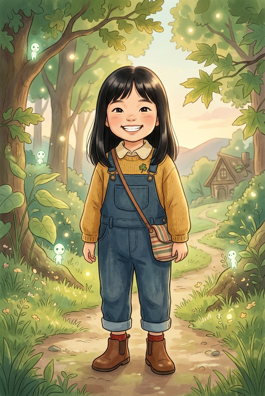 Anime / Ghibli sample featuring a Korean child