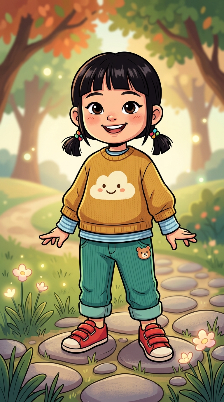 Bold Cartoon sample featuring a Korean child