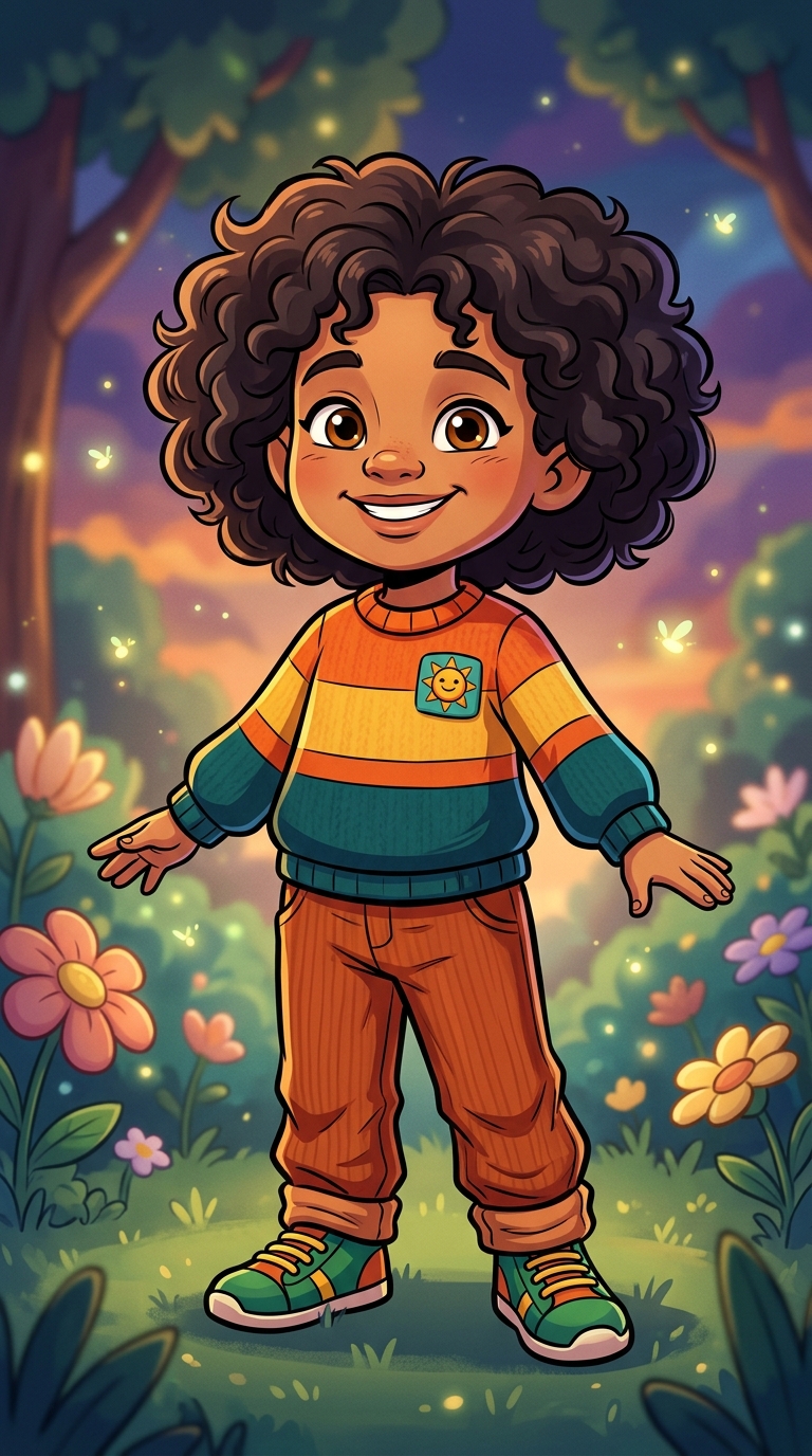 Bold Cartoon sample featuring a Mixed Race child