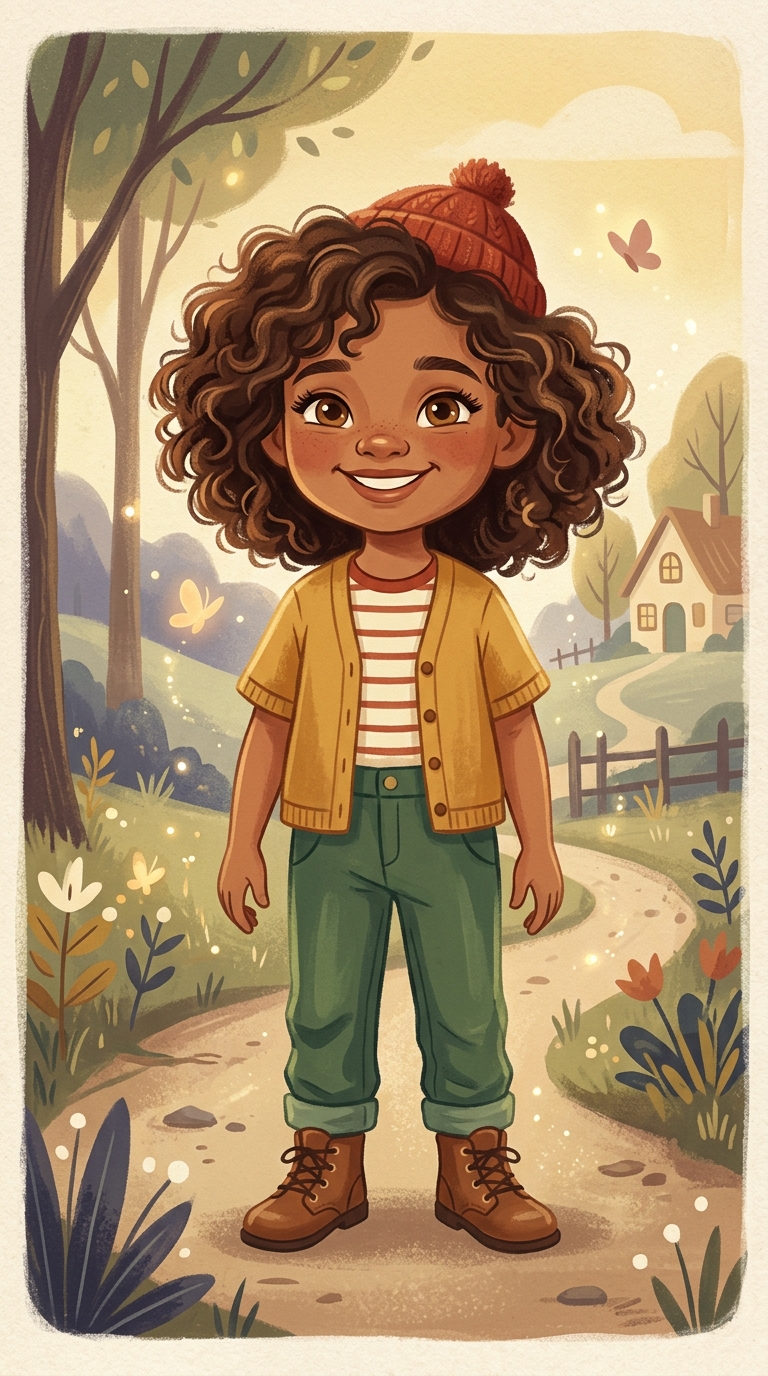 Retro Golden Book sample featuring a Mixed Race child