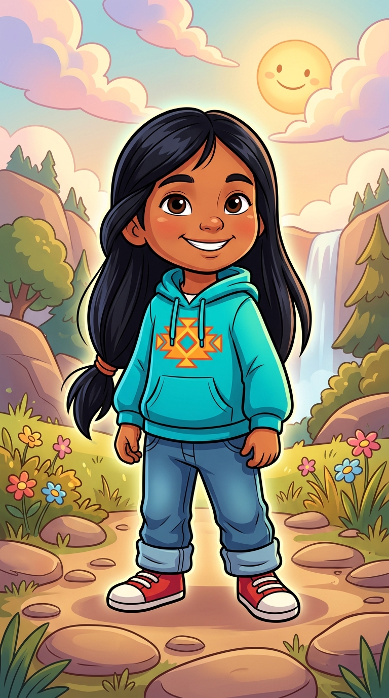 Bold Cartoon sample of a child hero