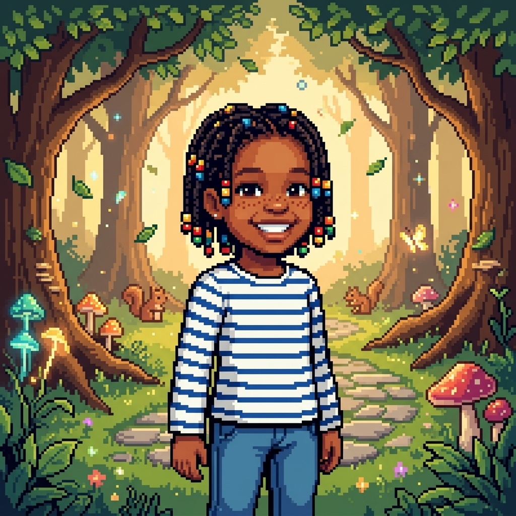 Pixel Art sample of a child hero