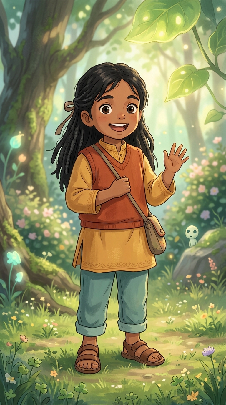 Anime / Ghibli sample featuring a South Asian child
