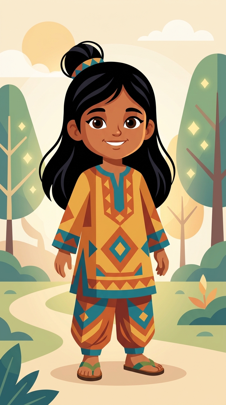 Modern Flat sample featuring a South Asian child