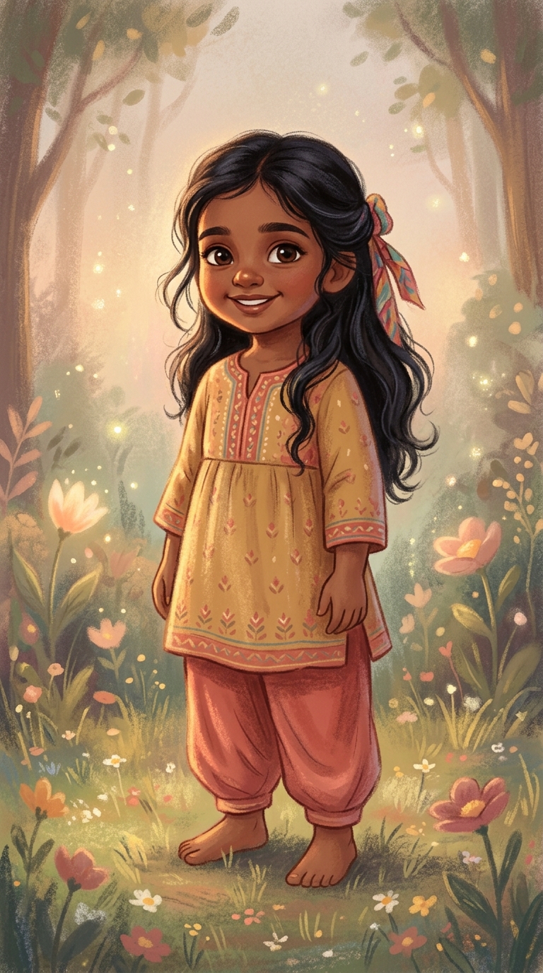 Soft Pastel sample featuring a South Asian child