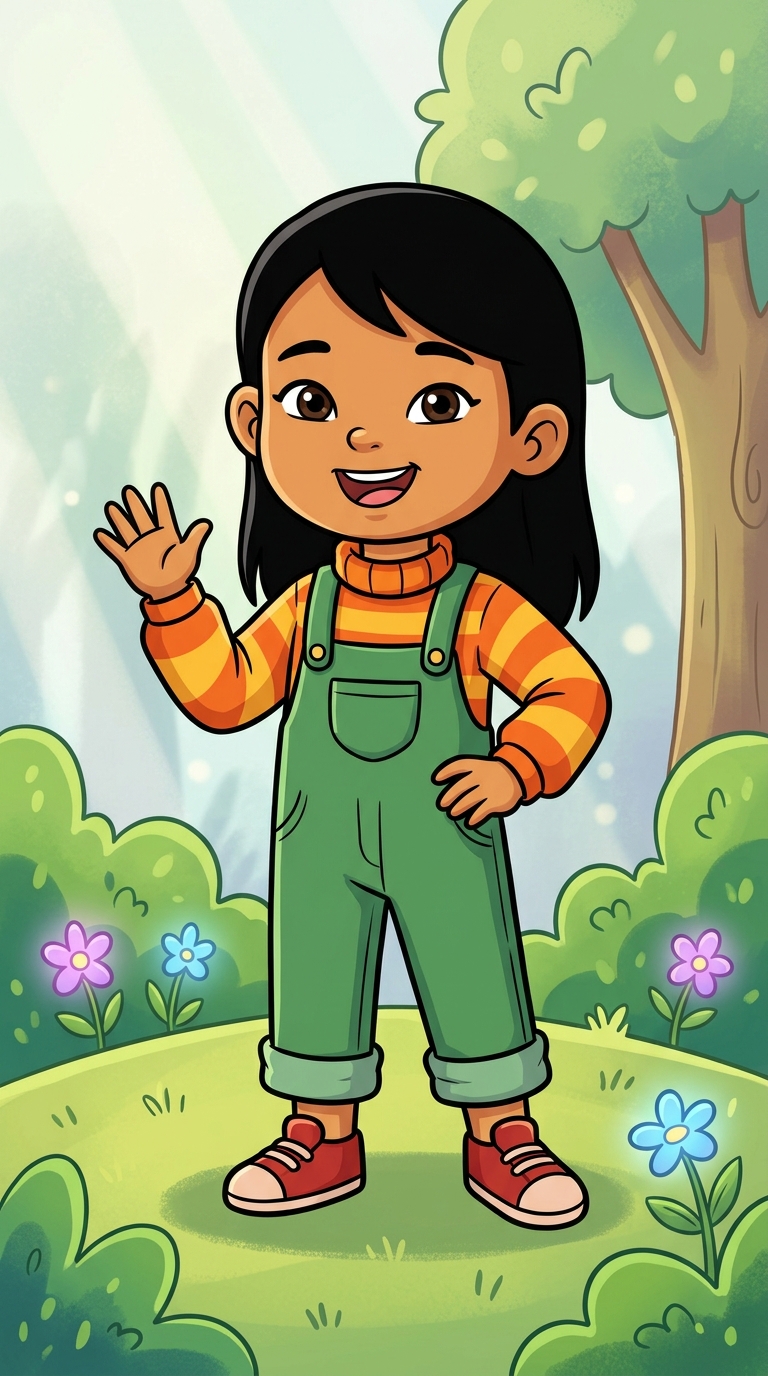 Bold Cartoon sample featuring a Southeast Asian child
