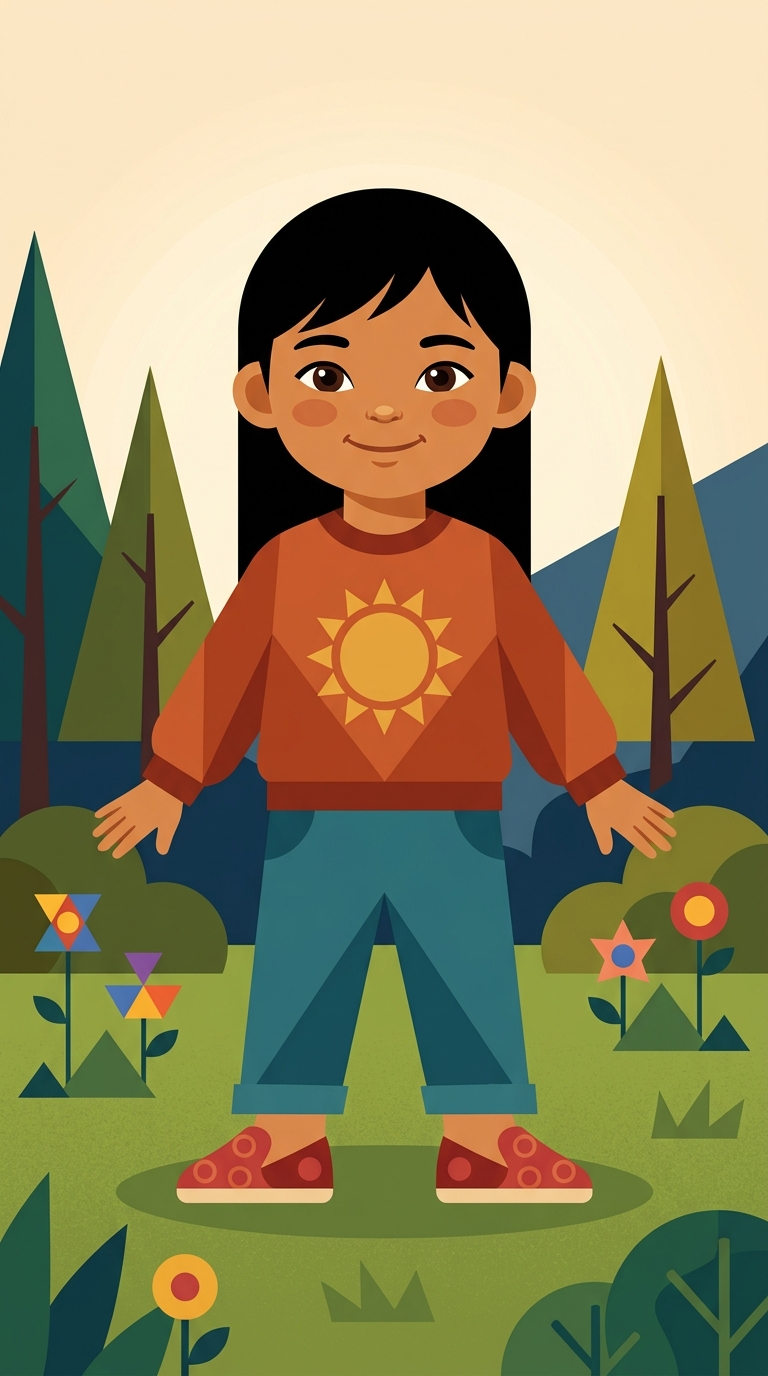 Modern Flat sample featuring a Southeast Asian child