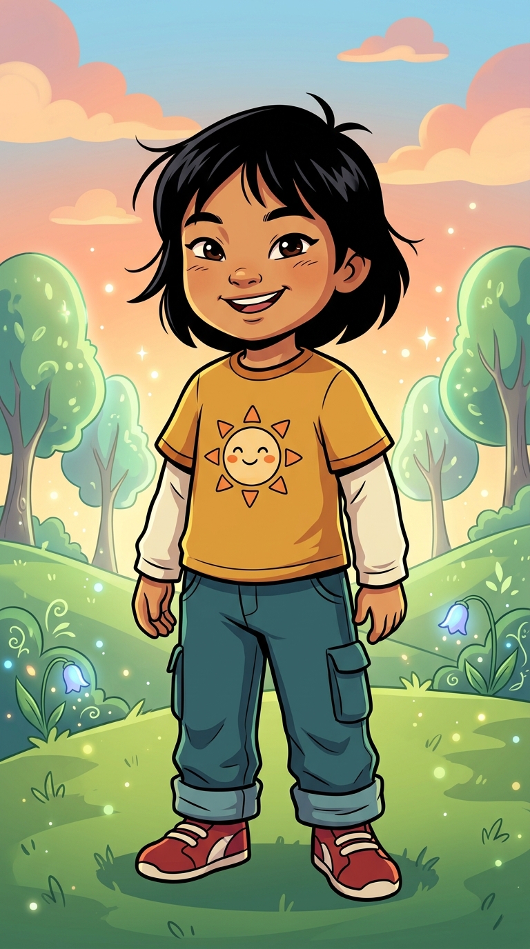 Bold Cartoon sample featuring a Vietnamese child