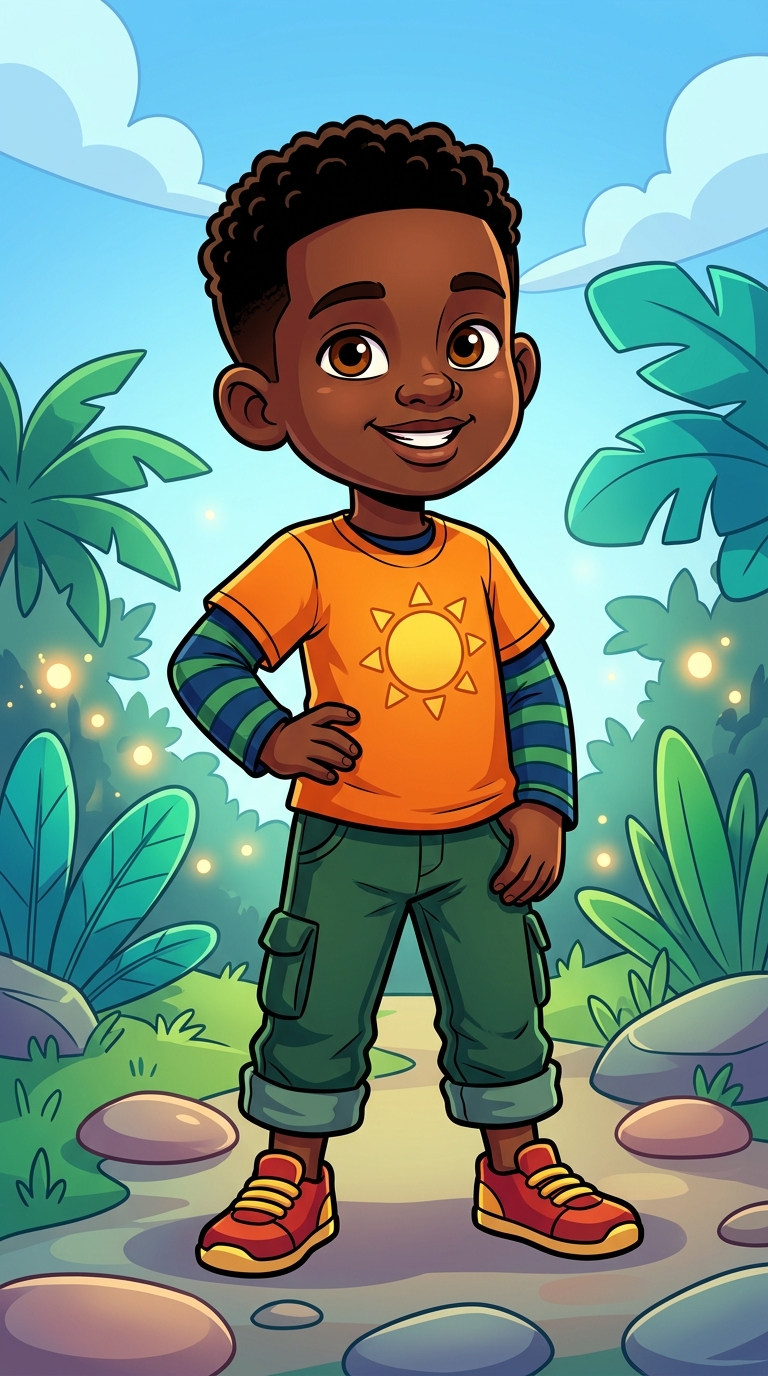 Bold Cartoon sample featuring a West African child