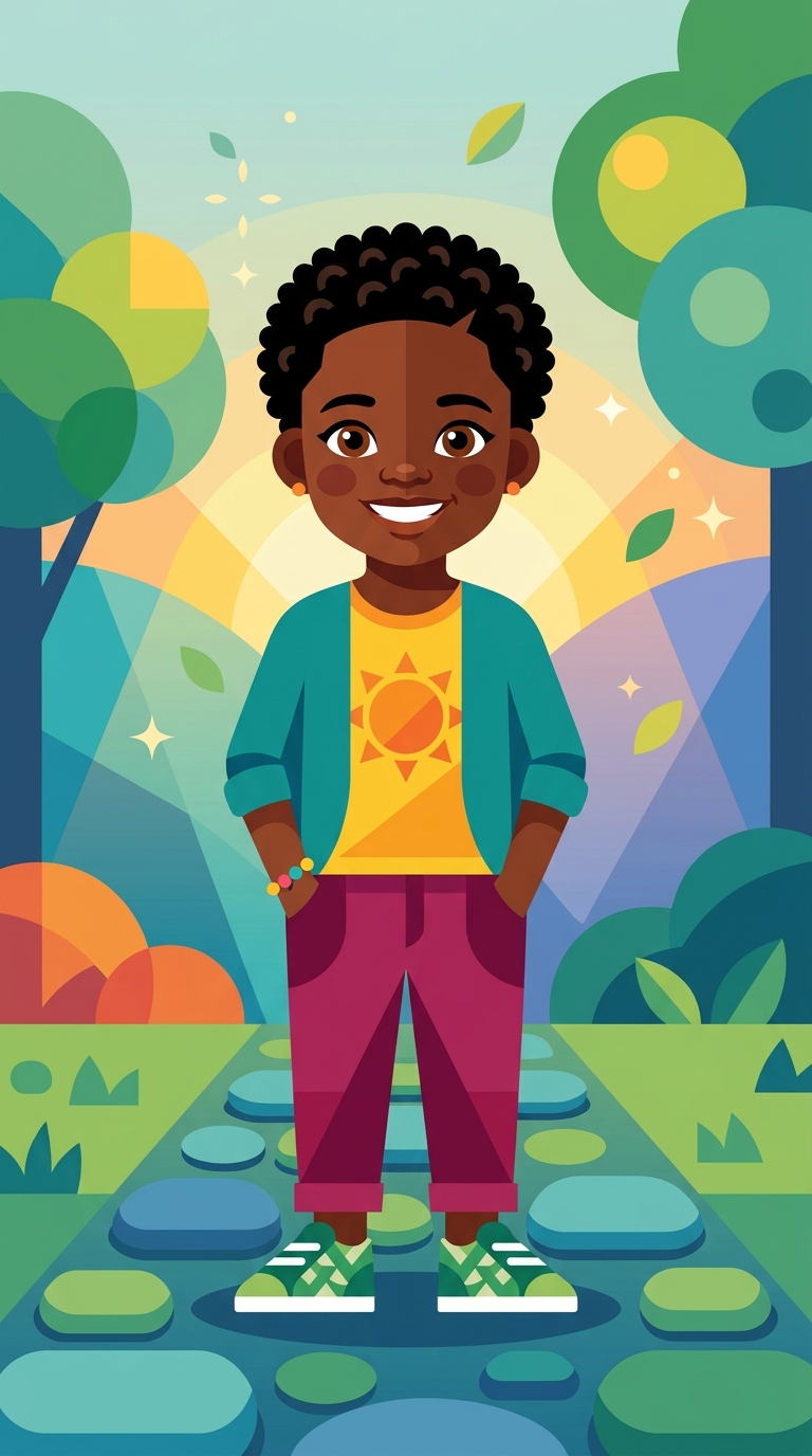 Modern Flat sample featuring a West African child