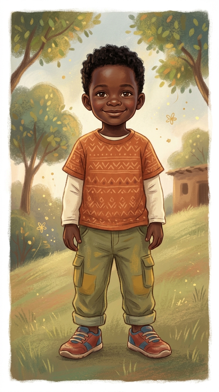 Soft Pastel sample featuring a West African child